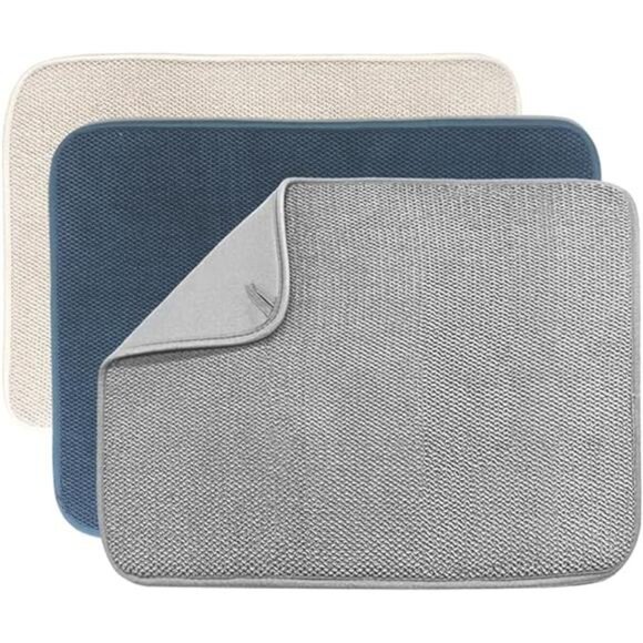 3 Pack Dish Drying Mat,Absorbent Microfiber Dishes Drainer Mats for Kitchen - Picture 7 of 7